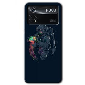 Poco X4 Pro Astronot Kıyafeti Baskılı Uyumlu Silikon Kılıf