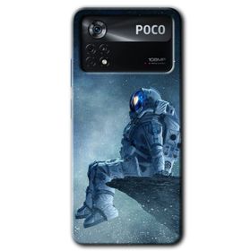 Poco X4 Pro Astronot Yalnızlığı Baskılı Uyumlu Silikon Kılıf