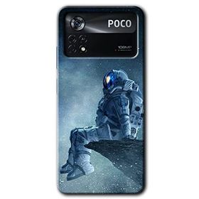 Poco X4 Pro Astronot Yalnızlığı Baskılı Uyumlu Silikon Kılıf