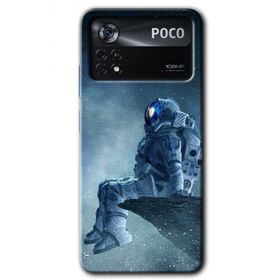 Poco X4 Pro Astronot Yalnızlığı Baskılı Uyumlu Silikon Kılıf