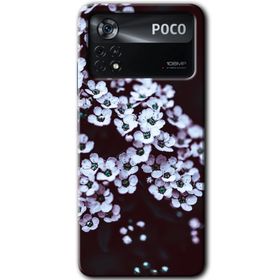 Poco X4 Pro Beyaz Çiçek Baskılı Uyumlu Silikon Kılıf