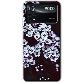 Poco X4 Pro Beyaz Çiçek Baskılı Uyumlu Silikon Kılıf