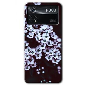 Poco X4 Pro Beyaz Çiçek Baskılı Uyumlu Silikon Kılıf