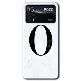 Poco X4 Pro Beyaz Mermer Desenli O Harfi Baskılı Uyumlu Silikon Kılıf