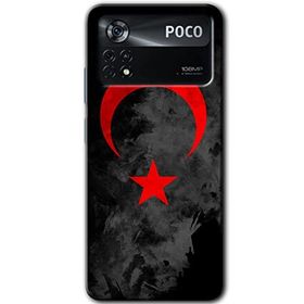 Poco X4 Pro Black Ayyıldız Baskılı Uyumlu Silikon Kılıf