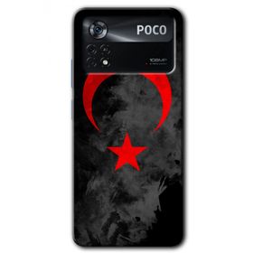 Poco X4 Pro Black Ayyıldız Baskılı Uyumlu Silikon Kılıf