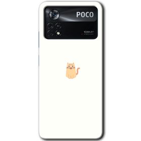 Poco X4 Pro Cat Minimalism Baskılı Uyumlu Silikon Kılıf