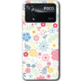 Poco X4 Pro Çiçek Motif Baskılı Uyumlu Silikon Kılıf