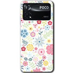 Poco X4 Pro Çiçek Motif Baskılı Uyumlu Silikon Kılıf