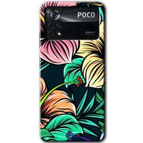 Poco X4 Pro Çizim Çiçekler Baskılı Uyumlu Silikon Kılıf