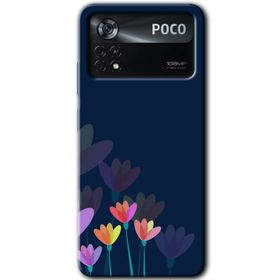 Poco X4 Pro Çizim Çiçekleri Baskılı Uyumlu Silikon Kılıf