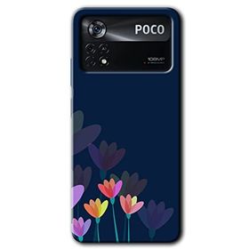 Poco X4 Pro Çizim Çiçekleri Baskılı Uyumlu Silikon Kılıf