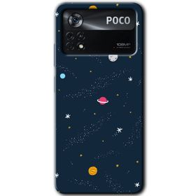 Poco X4 Pro Çizim Gezegen Baskılı Uyumlu Silikon Kılıf