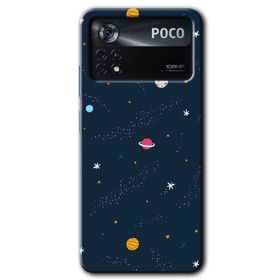 Poco X4 Pro Çizim Gezegen Baskılı Uyumlu Silikon Kılıf