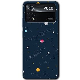 Poco X4 Pro Çizim Gezegen Baskılı Uyumlu Silikon Kılıf