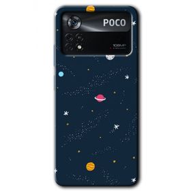 Poco X4 Pro Çizim Gezegen Baskılı Uyumlu Silikon Kılıf