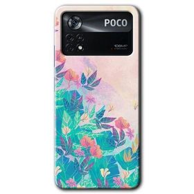 Poco X4 Pro Çizim Yapraklar Baskılı Uyumlu Silikon Kılıf