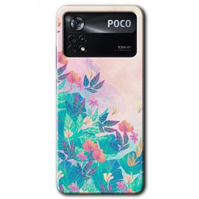 Poco X4 Pro Çizim Yapraklar Baskılı Uyumlu Silikon Kılıf