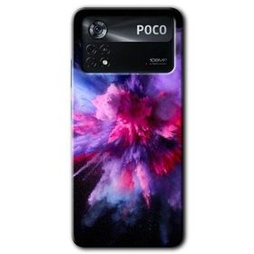 Poco X4 Pro Color Splash Purple Baskılı Uyumlu Silikon Kılıf