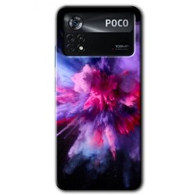 Poco X4 Pro Color Splash Purple Baskılı Uyumlu Silikon Kılıf