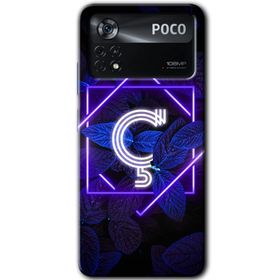 Poco X4 Pro Dark Neon Yaprak Ç Harfi Baskılı Uyumlu Silikon Kılıf