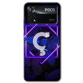 Poco X4 Pro Dark Neon Yaprak Ç Harfi Baskılı Uyumlu Silikon Kılıf