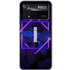 Poco X4 Pro Dark Neon Yaprak İ Harfi Baskılı Uyumlu Silikon Kılıf