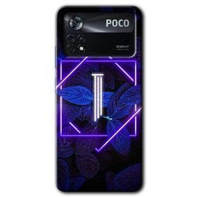 Poco X4 Pro Dark Neon Yaprak İ Harfi Baskılı Uyumlu Silikon Kılıf