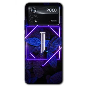 Poco X4 Pro Dark Neon Yaprak İ Harfi Baskılı Uyumlu Silikon Kılıf