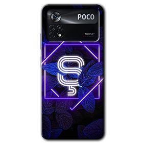 Poco X4 Pro Dark Neon Yaprak S Harfi Baskılı Uyumlu Silikon Kılıf