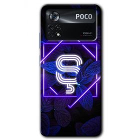 Poco X4 Pro Dark Neon Yaprak S Harfi Baskılı Uyumlu Silikon Kılıf