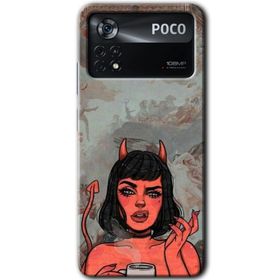Poco X4 Pro Devil Girl Baskılı Uyumlu Silikon Kılıf