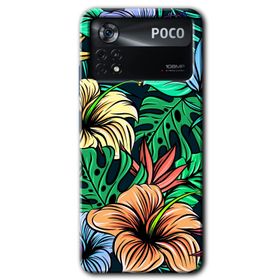 Poco X4 Pro Hibiscus Flowers Baskılı Uyumlu Silikon Kılıf
