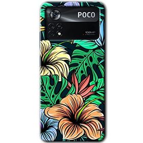 Poco X4 Pro Hibiscus Flowers Baskılı Uyumlu Silikon Kılıf