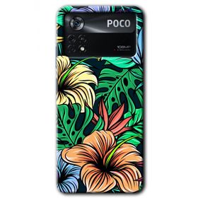 Poco X4 Pro Hibiscus Flowers Baskılı Uyumlu Silikon Kılıf