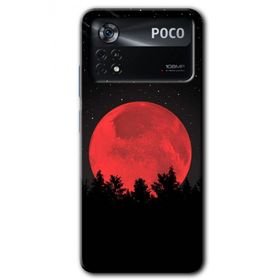 Poco X4 Pro Kanlı Ay Baskılı Uyumlu Silikon Kılıf