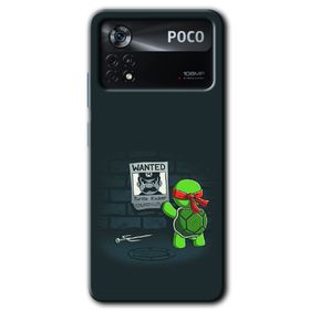 Poco X4 Pro Kaplumbağa Avcısı Baskılı Uyumlu Silikon Kılıf