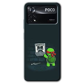 Poco X4 Pro Kaplumbağa Avcısı Baskılı Uyumlu Silikon Kılıf