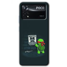 Poco X4 Pro Kaplumbağa Avcısı Baskılı Uyumlu Silikon Kılıf