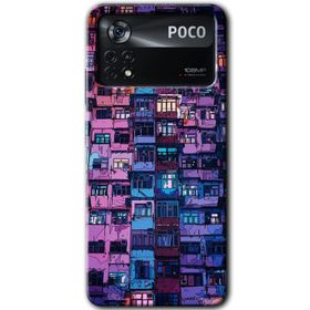 Poco X4 Pro Şehir Görünümü Baskılı Uyumlu Silikon Kılıf