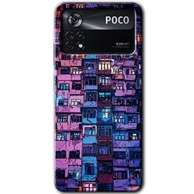 Poco X4 Pro Şehir Görünümü Baskılı Uyumlu Silikon Kılıf