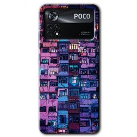 Poco X4 Pro Şehir Görünümü Baskılı Uyumlu Silikon Kılıf