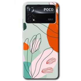 Poco X4 Pro Vektör Çiçekler Baskılı Uyumlu Silikon Kılıf