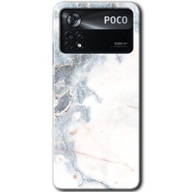 Poco X4 Pro White Marble Baskılı Uyumlu Silikon Kılıf
