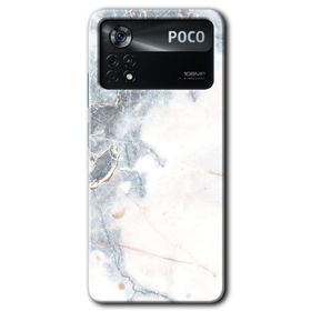 Poco X4 Pro White Marble Baskılı Uyumlu Silikon Kılıf
