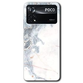Poco X4 Pro White Marble Baskılı Uyumlu Silikon Kılıf