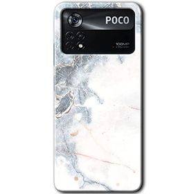 Poco X4 Pro White Marble Baskılı Uyumlu Silikon Kılıf