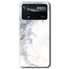 Poco X4 Pro White Marble Baskılı Uyumlu Silikon Kılıf