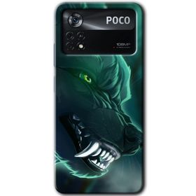 Poco X4 Pro Yeşil Kurt Baskılı Uyumlu Silikon Kılıf