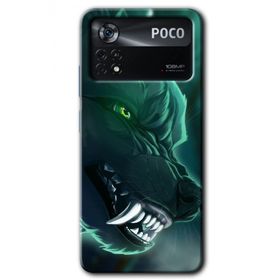 Poco X4 Pro Yeşil Kurt Baskılı Uyumlu Silikon Kılıf
